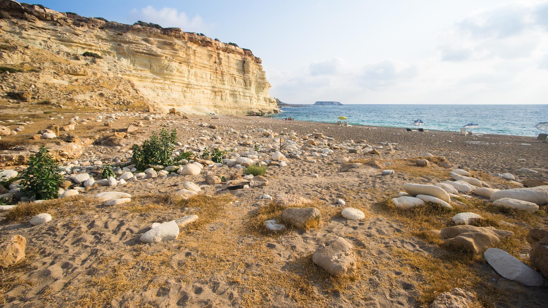 Красивый вид на море пляжа Пафоса